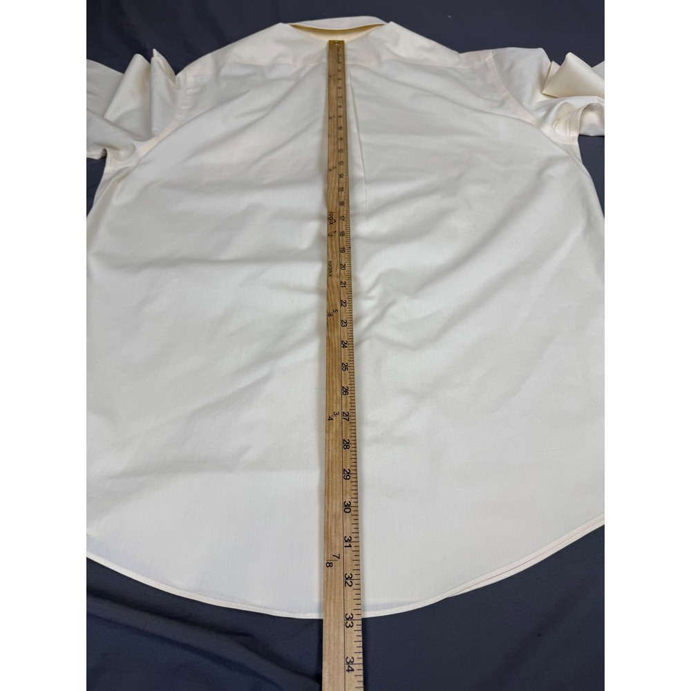 Brooks Brothers 346 Mens 16.5 34/35 Non-Iron Cotton Dress Shirt Cream Yellow - Picture 4 of 13